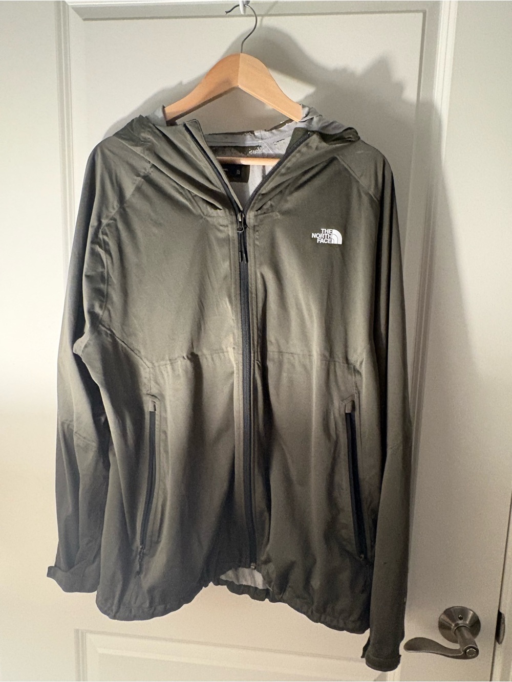 The North Face Men's Olive Hooded Windbreaker Jacket